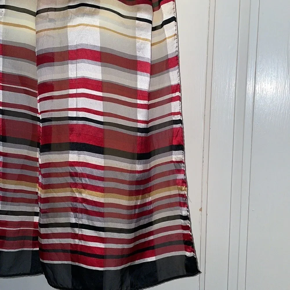 ‎Echo black, white & red striped scarf